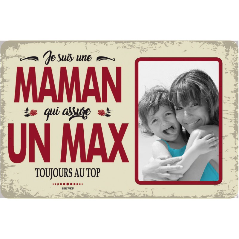 Plaque Métal Vintage Maman Qui Assure Un Max 