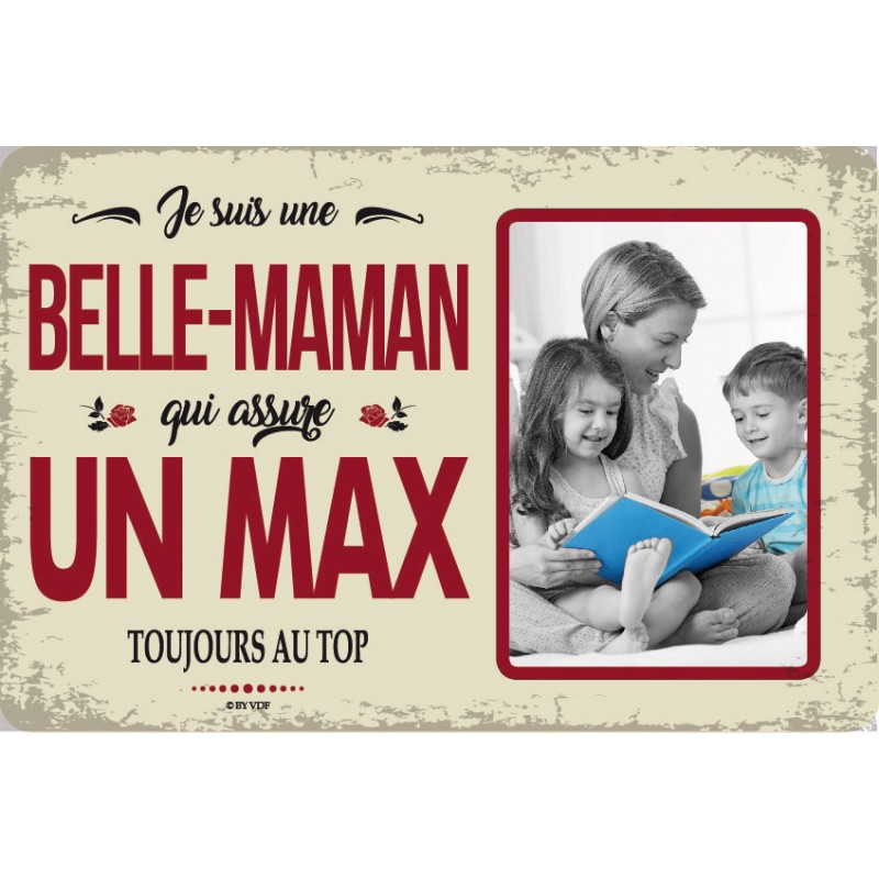 Plaque Métal Vintage Belle Maman Qui Assure Un Max 
