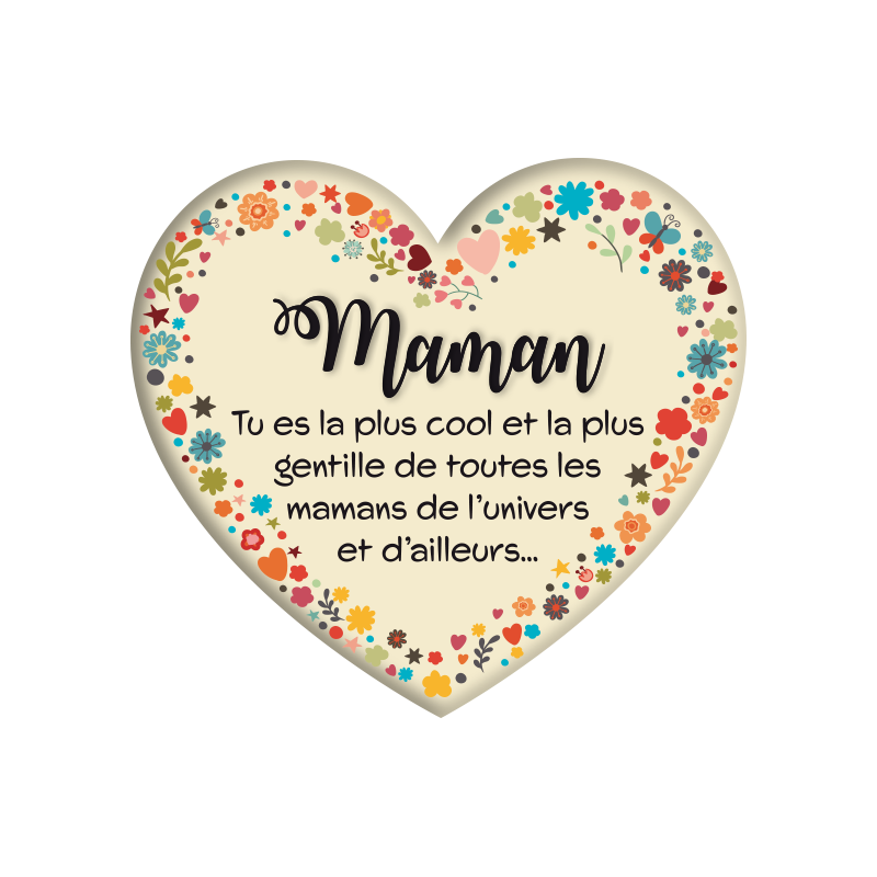 Plaque Métal Maman La Plus Cool 
