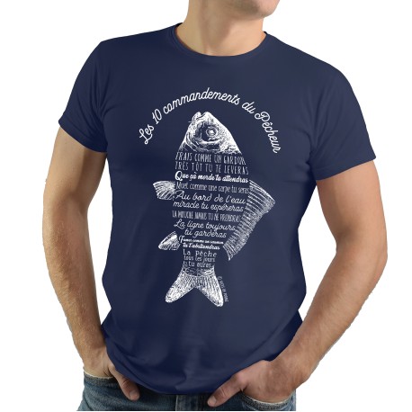 T-Shirt  Les 10 commandements du pêcheur